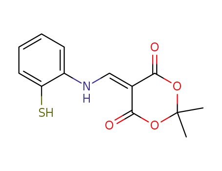 Molecular Structure of 188601-33-4 (1,3-Dioxane-4,6-dione,
5-[[(2-mercaptophenyl)amino]methylene]-2,2-dimethyl-)