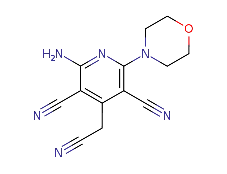 Molecular Structure of 448939-86-4 (3,5-Pyridinedicarbonitrile, 2-amino-4-(cyanomethyl)-6-(4-morpholinyl)-)
