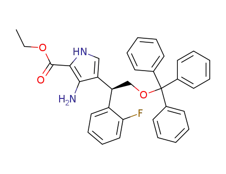 ethyl 3-amino-4-[1-(2-fluorophenyl)-2-(R)-(triphenylmethoxy)ethyl]-2-1H-pyrrole-2-carboxylate