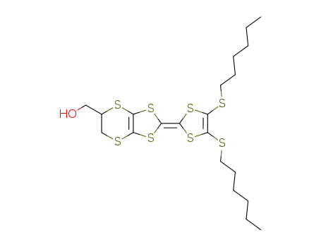 Molecular Structure of 484649-50-5 (1,3-Dithiolo[4,5-b][1,4]dithiin-5-methanol,
2-[4,5-bis(hexylthio)-1,3-dithiol-2-ylidene]-5,6-dihydro-)