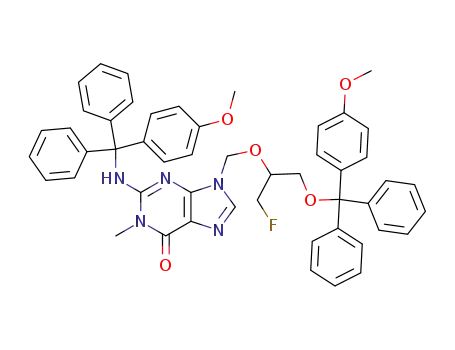 N<sup>1</sup>-methyl-N<sup>2</sup>-(p-anisyldiphenylmethyl)-9-[[1-(p-anisyldiphenylmethyl)-3-fluoro-2-propoxy]-methyl]guanine