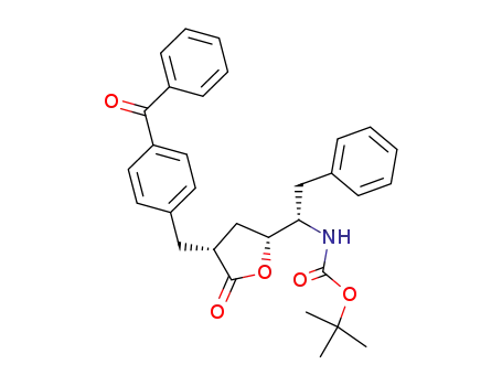 (1S-(4-(4R-benzoyl-benzyl)-5-oxo-tetrahydrofuran-2-yl)-2R-phenylethyl)carbamic acid tert-butyl ester