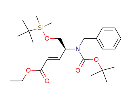 4-(benzyl-<i>tert</i>-butoxycarbonyl-amino)-5-(<i>tert</i>-butyl-dimethyl-silanyloxy)-pent-2-enoic acid ethyl ester