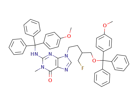 N<sup>1</sup>-methyl-N<sup>2</sup>-(p-anisyldiphenylmethyl)-9-[(4-fluoro)-3-p-anisyldiphenylmethoxy-methyl-butyl]guanine