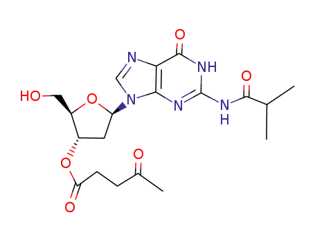 Guanosine, 2'-deoxy-N-(2-methyl-1-oxopropyl)-, 3'-(4-oxopentanoate)