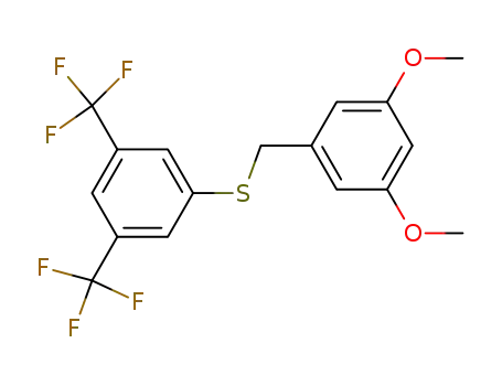 Molecular Structure of 863560-56-9 (Benzene, 1-[[[3,5-bis(trifluoromethyl)phenyl]thio]methyl]-3,5-dimethoxy-)