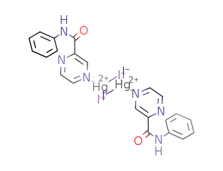 Molecular Structure of 1425193-61-8 ([Hg<sub>2</sub>I<sub>4</sub>(N-phenyl-2-pyrazinecarboxamide)<sub>2</sub>])