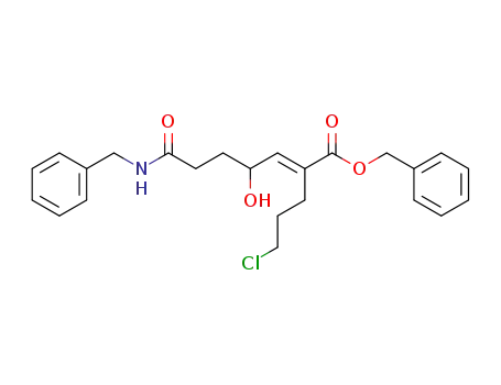 2-Heptenoic acid,
2-(3-chloropropyl)-4-hydroxy-7-oxo-7-[(phenylmethyl)amino]-,
phenylmethyl ester, (2E)-