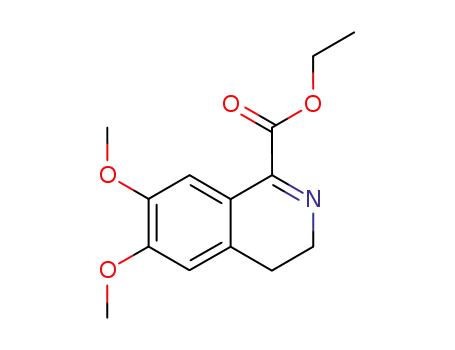 Molecular Structure of 13326-57-3 (1-Isoquinolinecarboxylic acid, 3,4-dihydro-6,7-dimethoxy-, ethyl ester)