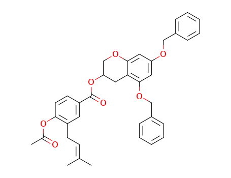 5,7-bis(benzyloxy)chroman-3-yl 4-acetoxy-3-(3-methylbut-2-en-1-yl)benzoate