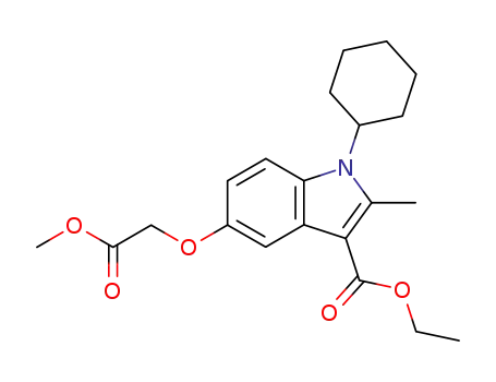 Molecular Structure of 340806-50-0 (1H-Indole-3-carboxylic acid,
1-cyclohexyl-5-(2-methoxy-2-oxoethoxy)-2-methyl-, ethyl ester)