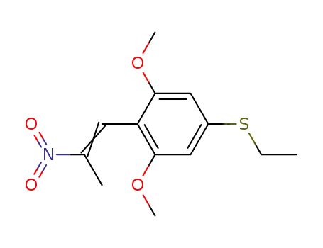 Molecular Structure of 849919-98-8 (Benzene, 5-(ethylthio)-1,3-dimethoxy-2-(2-nitro-1-propenyl)-)