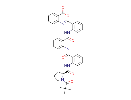 (S)-N-(2-(2-(2-(4-oxo-4H-benzo[d][1,3]oxazin-2-yl)phenylcarbamoyl)phenylcarbamoyl)phenyl)-1-pivaloylpyrrolidine-2-carboxamide