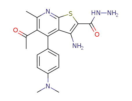 Thieno[2,3-b]pyridine-2-carboxylic acid,
5-acetyl-3-amino-4-[4-(dimethylamino)phenyl]-6-methyl-, hydrazide