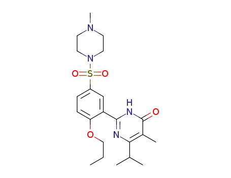 5-methyl-6-isopropyl-2-[2-n-propoxyl-5-(4-methyl-1-piperazinylsulfonyl)phenyl]pyrimid-4( 3 H)-one