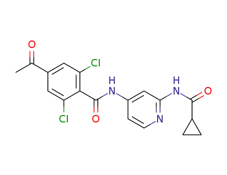4-acetyl-2,6-dichloro-N-(2-(cyclopropanecarboxamido)pyridin-4-yl)benzamide