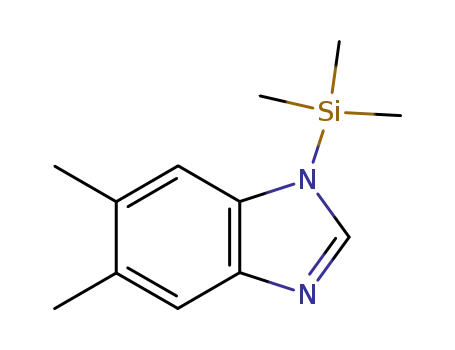 Molecular Structure of 91275-64-8 (1H-Benzimidazole, 5,6-dimethyl-1-(trimethylsilyl)-)
