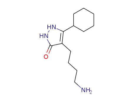 Molecular Structure of 878208-93-6 (4-(4-AMINO-BUTYL)-5-CYCLOHEXYL-1,2-DIHYDRO-PYRAZOL-3-ONE)