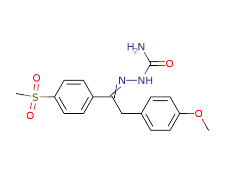 Molecular Structure of 877224-40-3 (Hydrazinecarboxamide,
2-[2-(4-methoxyphenyl)-1-[4-(methylsulfonyl)phenyl]ethylidene]-)