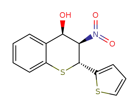 Molecular Structure of 1574615-57-8 ((2R,3R,4R)-3-nitro-2-(thiophen-2-yl)thiochroman-4-ol)