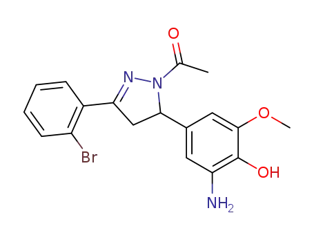 1-(5-(3-amino-4-hydroxy-5-methoxyphenyl)-3-(2-bromophenyl)-4,5-dihydropyrazol-1-yl)ethanone