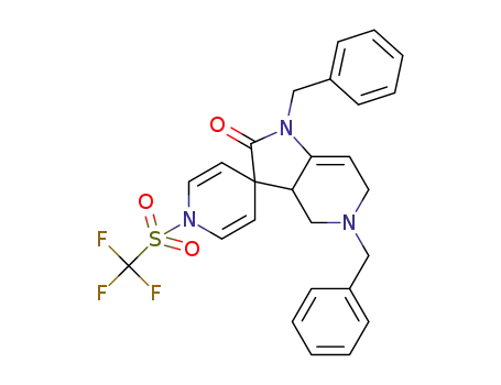 1',5'-dibenzyl-1-((trifluoromethyl)sulfonyl)-3a',4',5',6'-tetrahydro-1H-spiro[pyridine-4,3'-pyrrolo[3,2-c]pyridin]-2'(1'H)-one