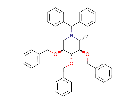 Molecular Structure of 195380-93-9 (Piperidine, 1-(diphenylmethyl)-2-methyl-3,4,5-tris(phenylmethoxy)-,
(2R,3R,4R,5S)-)