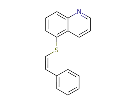 Molecular Structure of 609844-30-6 (Quinoline, 5-[[(1Z)-2-phenylethenyl]thio]-)