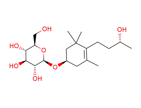 Molecular Structure of 160169-57-3 (b-D-Glucopyranoside,(1R)-4-[(3R)-3-hydroxybutyl]-3,5,5-trimethyl-3-cyclohexen-1-yl)