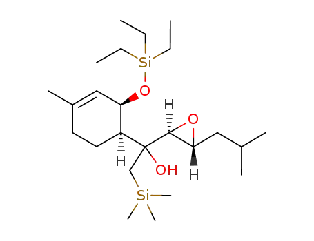 1-((2S,3R)-3-Isobutyl-oxiranyl)-1-((1S,2R)-4-methyl-2-triethylsilanyloxy-cyclohex-3-enyl)-2-trimethylsilanyl-ethanol