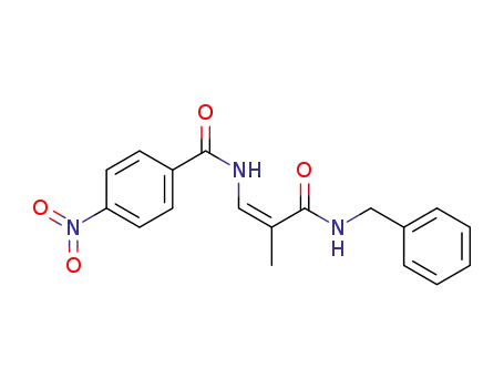Molecular Structure of 1450754-11-6 ((Z)-N-(3-(benzylamino)-2-methyl-3-oxoprop-1-enyl)-4-nitrobenzamide)