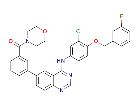 (3-(4-((3-chloro-4-((3-fluorobenzyl)oxy)phenyl)amino)-quinazolin-6-yl)phenyl)(morpholino)methanone