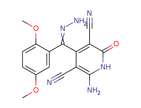 6-amino-4-[(hydrazono)(2,5-dimethoxyphenyl)-methyl]-2-oxo-1,2-dihydropyridine-3,5-dicarbonitrile