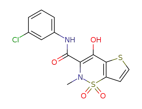 Molecular Structure of 59804-42-1 (N-(3-chlorophenyl)-4-hydroxy-2-methyl-2H-thieno[2,3-e][1,2]thiazine-3-carboxamide 1,1-dioxide)