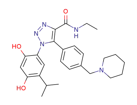 1-(2,4-dihydroxy-5-isopropyl-phenyl)-5-(4-piperidin-1-ylmethyl-phenyl)-1H-[1,2,3]triazole-4-carboxylic acid ethylamide