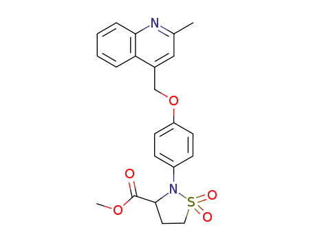 3-Isothiazolidinecarboxylic acid,
2-[4-[(2-methyl-4-quinolinyl)methoxy]phenyl]-, methyl ester, 1,1-dioxide