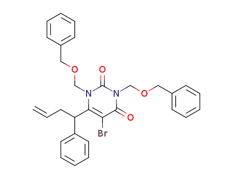 Molecular Structure of 634603-42-2 (2,4(1H,3H)-Pyrimidinedione,
5-bromo-6-(1-phenyl-3-butenyl)-1,3-bis[(phenylmethoxy)methyl]-)