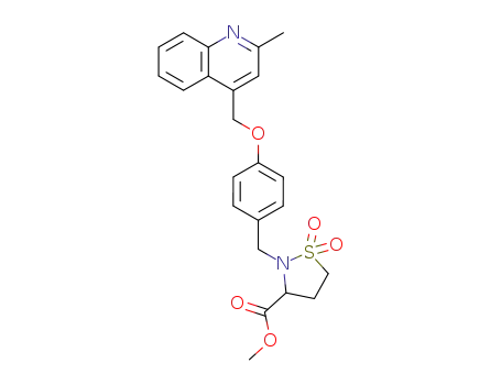 3-Isothiazolidinecarboxylic acid,
2-[[4-[(2-methyl-4-quinolinyl)methoxy]phenyl]methyl]-, methyl ester,
1,1-dioxide