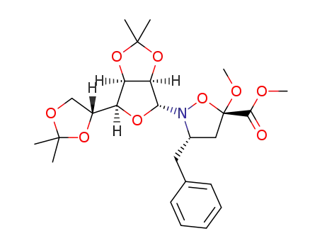 methyl (3S,5R)-3-benzyl-N-(2,3:5,6-di-O-isopropylidene-β-D-gulofuranosyl)-5-methoxyisoxazolidine-5-carboxylate