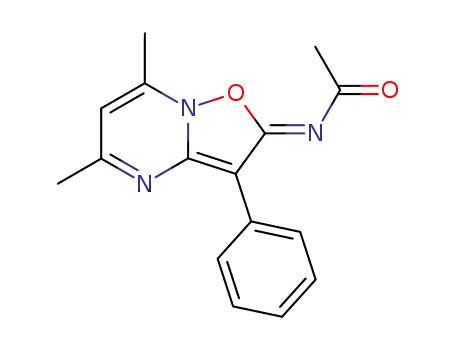 Acetamide,  N-(5,7-dimethyl-3-phenyl-2H-isoxazolo[2,3-a]pyrimidin-2-ylidene)-