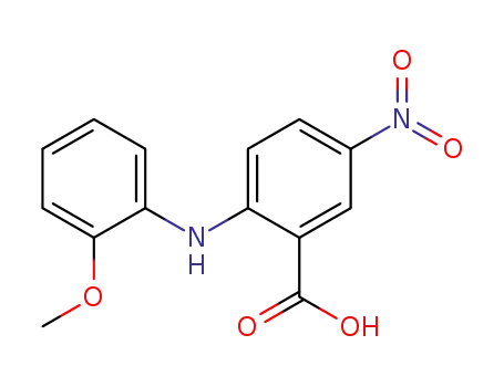 Molecular Structure of 5291-56-5 (Benzoic acid, 2-[(2-methoxyphenyl)amino]-5-nitro-)