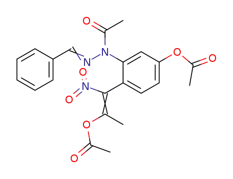3-[acetyl-2-(benzylidene)hydrazino]-4-[2-(acetoxy)-1-nitropropen-1-yl]phenyl acetate