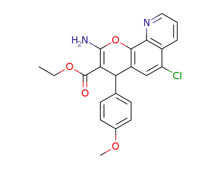 4H-Pyrano[3,2-h]quinoline-3-carboxylic acid,
2-amino-6-chloro-4-(4-methoxyphenyl)-, ethyl ester