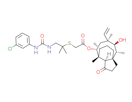 14-O-{1-[(3-chlorophenyl)ureido]-2-methylpropan-2-ylthioacetyl}mutilin