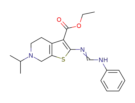 Molecular Structure of 1415734-55-2 (ethyl 2-anilinomethylideneamino-6-isopropyl-4,5,6,7-tetrahydrothieno[2,3-c]pyridine-3-carboxylate)