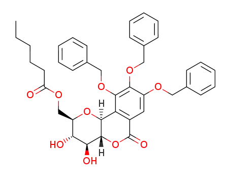 Hexanoic acid (2R,3S,4S,4aR,10bS)-8,9,10-tris-benzyloxy-3,4-dihydroxy-6-oxo-2,3,4,4a,6,10b-hexahydro-pyrano[3,2-c]isochromen-2-ylmethyl ester