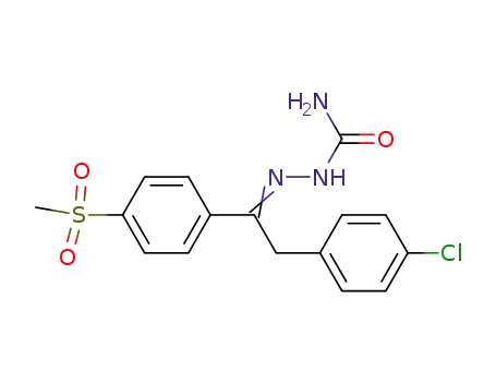 Molecular Structure of 877224-37-8 (Hydrazinecarboxamide,
2-[2-(4-chlorophenyl)-1-[4-(methylsulfonyl)phenyl]ethylidene]-)