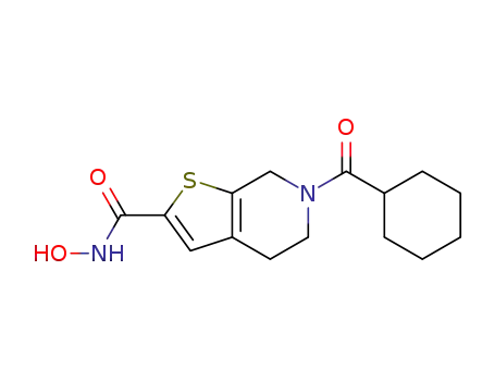 Molecular Structure of 1259286-35-5 (6-(cyclohexylcarbonyl)-N-hydroxy-4,5,6,7-tetrahydrothieno[2,3-c]pyridine-2-carboxamide)