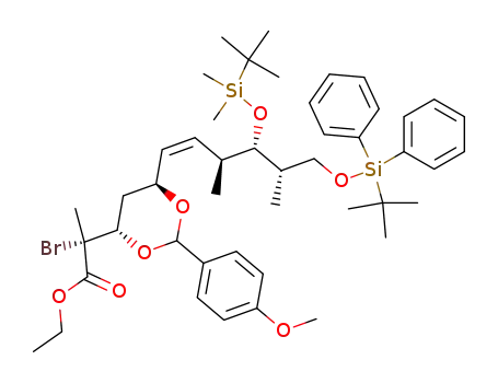 (R)-2-Bromo-2-[(4S,6S)-6-[(Z)-(3S,4S,5S)-4-(tert-butyl-dimethyl-silanyloxy)-6-(tert-butyl-diphenyl-silanyloxy)-3,5-dimethyl-hex-1-enyl]-2-(4-methoxy-phenyl)-[1,3]dioxan-4-yl]-propionic acid ethyl ester