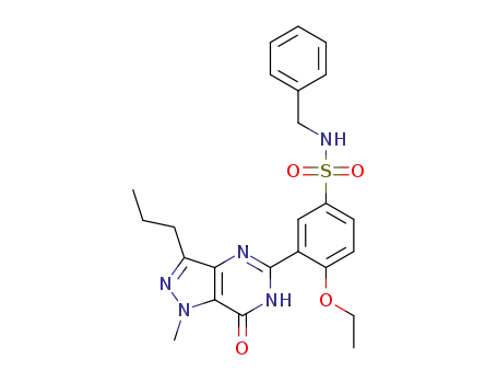 Molecular Structure of 268203-48-1 (N-benzyl-4-ethoxy-3-(1-methyl-7-oxo-3-propyl-6,7-dihydro-1H-pyrazolo[4,3-d]pyrimidin-5-yl)benzenesulfonamide)